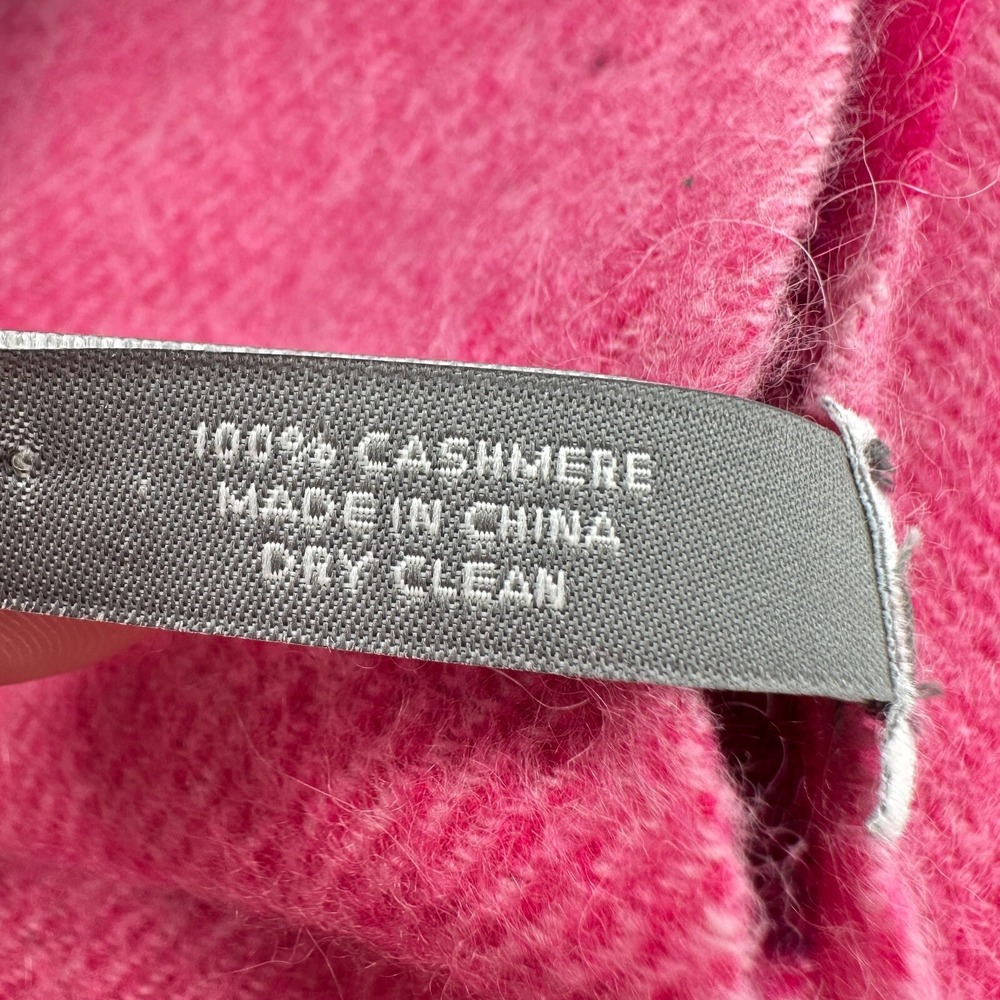 Ann Taylor Cashmere Scarf Long Pink Ombre Color Block Stripe Winter Quiet Luxury - Picture 4 of 5